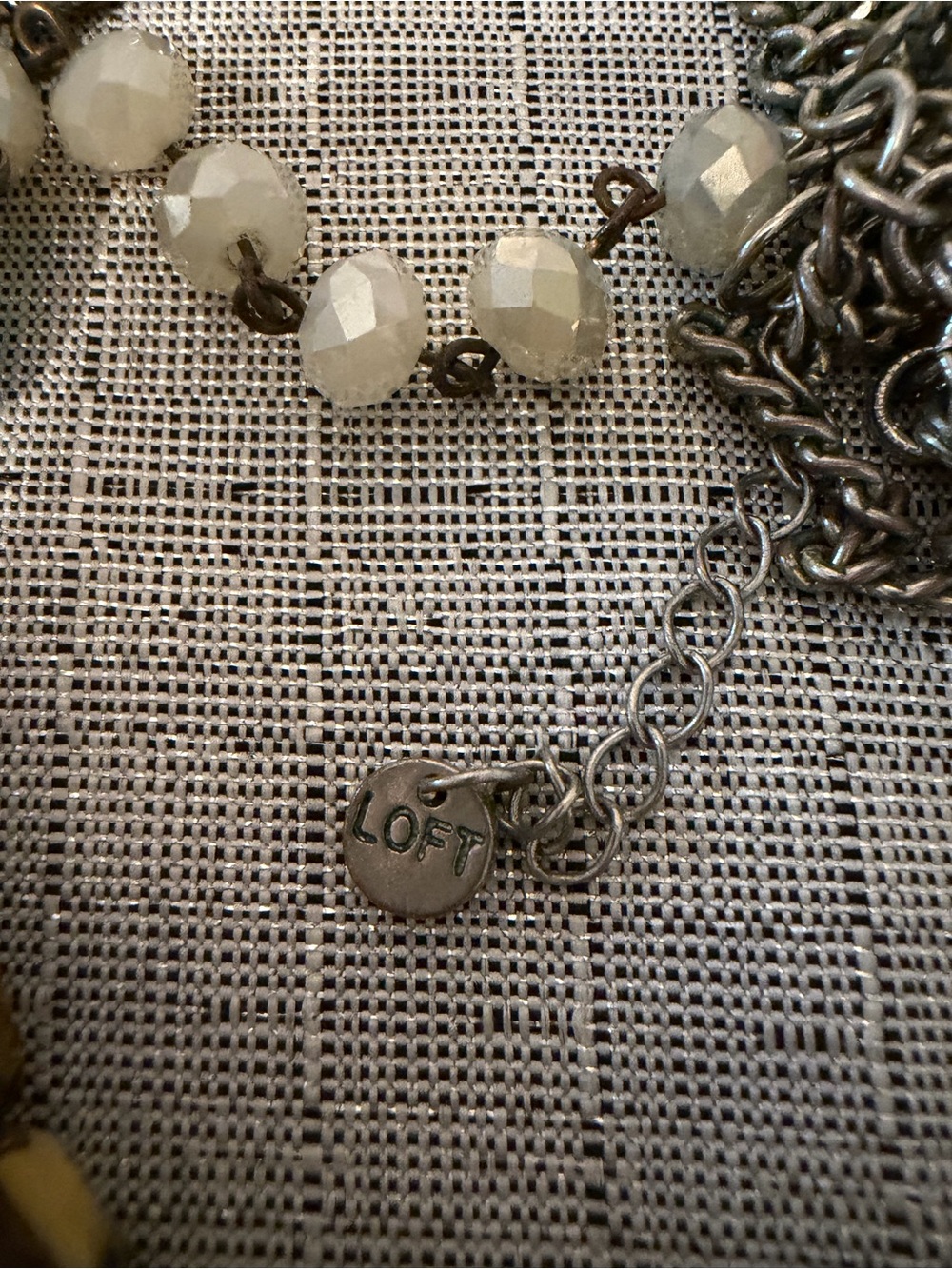 Loft Layered Yellow and Cream Multi-Strand Necklace - Picture 5 of 5